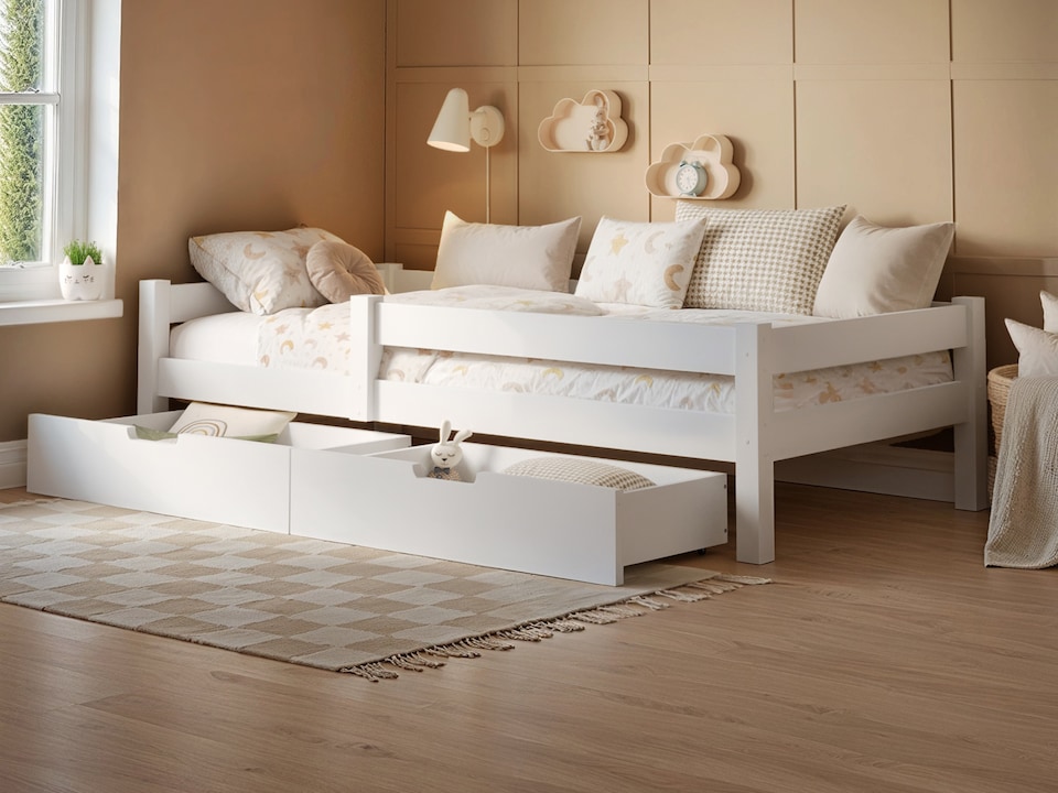 image 1 of Flair Milo Single Bed with Storage Pine White