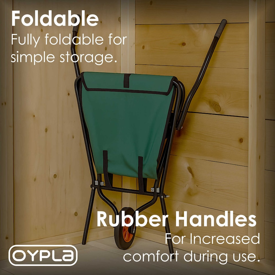 image 1 of Lightweight Folding Garden Wheelbarrow Foldable Wheel Barrow