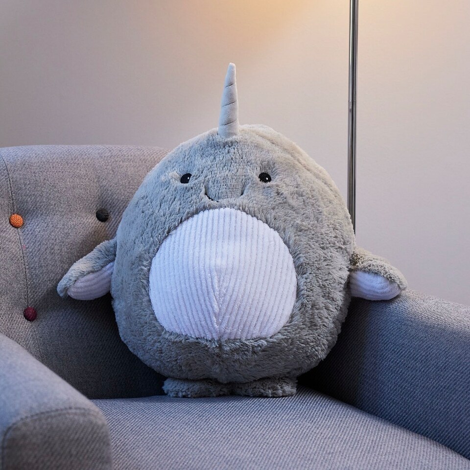image 1 of Warmies Supersized Cushies Narwhal