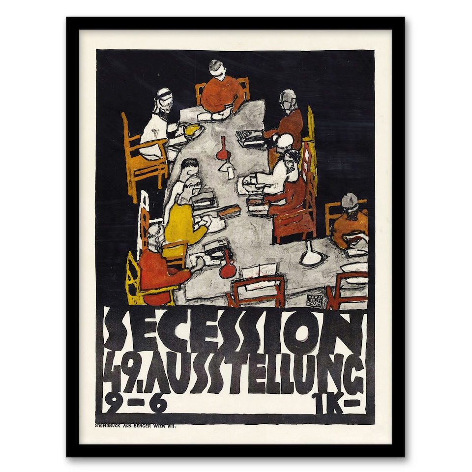 image 1 of Poster for the 49th Secession Exhibition Schiele Framed Wall Art Print 12X16"