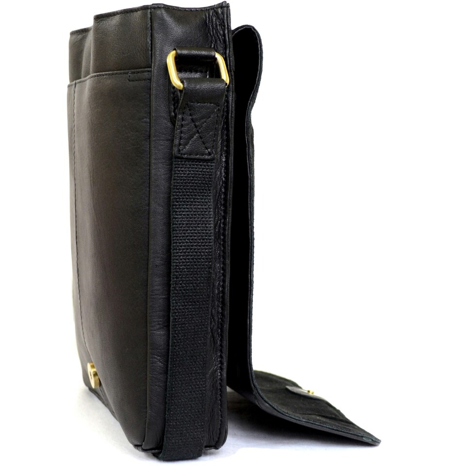 image 1 of Super Soft Premium Large Leather Messenger Bag Brown | Brown