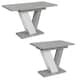 image 1 of Extendable Dining Table White Pedestal V Leg Concrete Marble Grey Stone Effect Top 120-160cm Modern Kitchen 6 8 Seater  - Bai