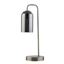 Victoria - Satin Nickel Touch Lamp with Smoke Glass Shade Silver | Grey