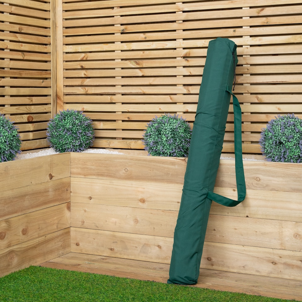image 1 of Samuel Alexander 2.7m Outdoor Wooden Garden Parasol Sun Shade with Carry Bag in Green