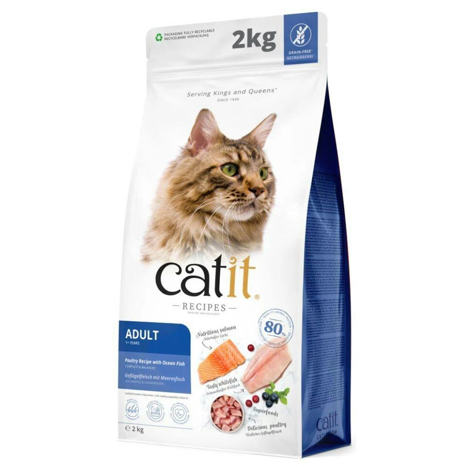 Catit Recipes Adult Poultry with Ocean Fish Dry Cat Food 2kg