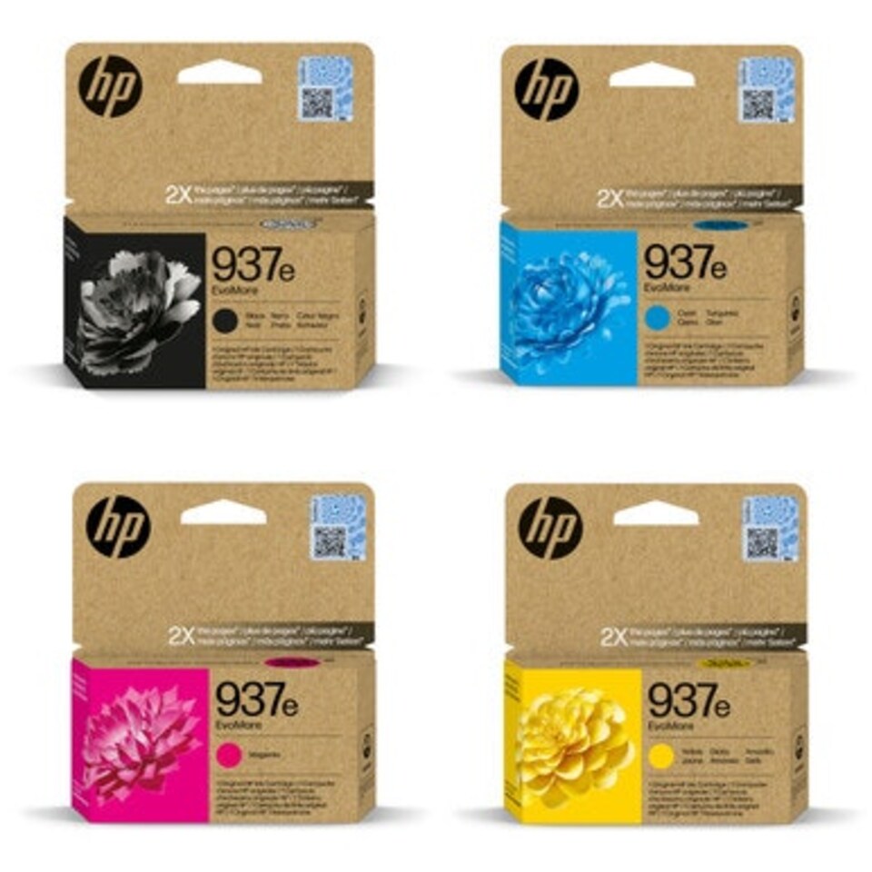 image 1 of Set of 4 HP 937e EvoMore Ink Cartridges Multi | Set of 4 HP 937e EvoMore Ink Cartridges