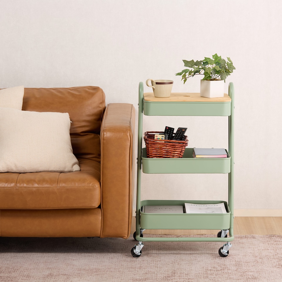 image 1 of Vonhaus Storage Trolley 3 Tier Bathroom & Kitchen Storage