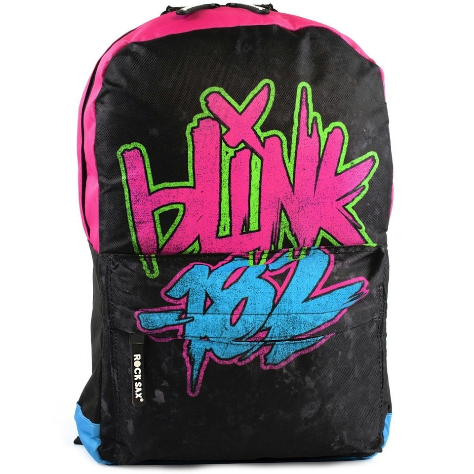image 1 of Rock Sax Blink 182 Backpack - Black/Pink/Blue - One Size