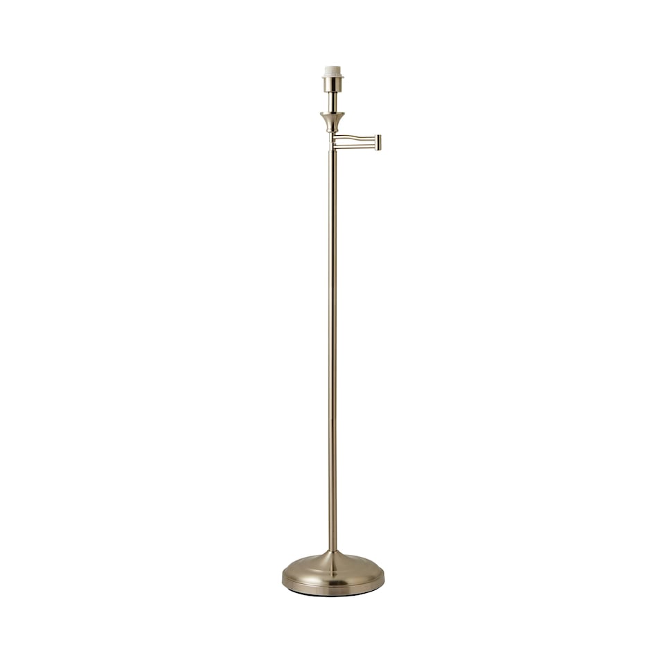 image 1 of ValueLights Modern Brushed Chrome Adjustable Swing Arm Floor Lamp Base | Chrome