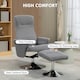image 5 of HOMCOM Upholstered Swivel Recliner Armchair with Ottoman, Grey | Grey