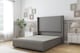 image 1 of Sloomy Stratford Pewter Dumfries Divan Bed Base 2 Drawers Foot-End With 54 Inch Wingback Headboard & 12 Inch Matching Footboard | Grey | Pewter | Small Double | 1