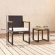 image 5 of Outsunny 3-Piece Rattan Bistro Set, Patio Table and Chairs Set with Removable Cushions, Rattan Conversation Set with Acacia Wood Table & Adjustable Foot Pads for Garden Balcony, White