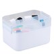 image 7 of Portable Sewing Accessories Box Kit 2 Layer Storage Organiser Trays Carry Handle | Multi | White