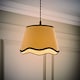 image 3 of ValueLights Dutton Natural Black Trim Scallop Small Ceiling Lamp Shade | Black
