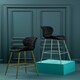 image 2 of Interiors by Premier Warton Black Velvet Bar Chair Silver