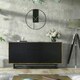 image 7 of Sideboard 140cm Industrial Oak with Black Fronts and Metal Base Multi