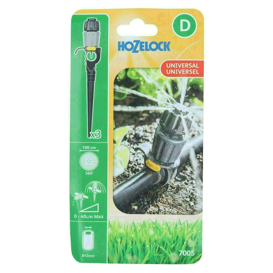 image 1 of Universal Easy Drip garden Sprinklers and Ground Pegs Plant Watering 3pc