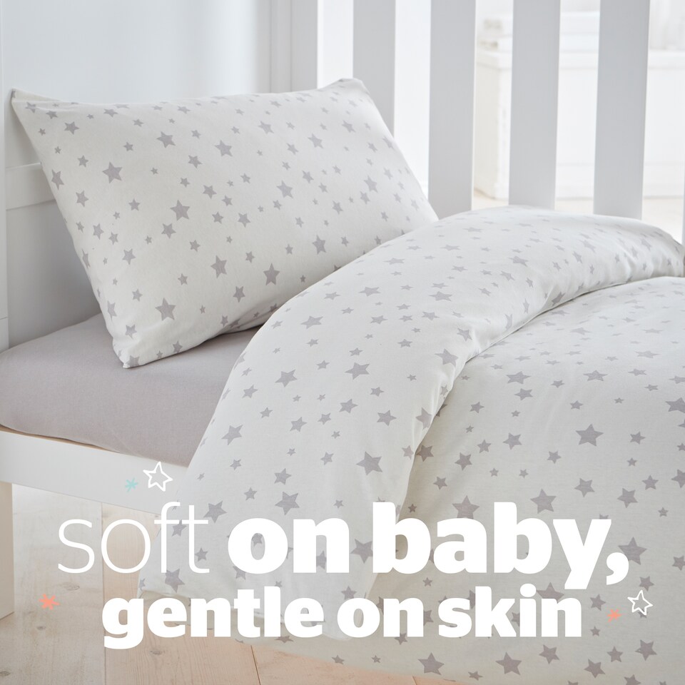 image 1 of Silentnight Safe Nights Stars Cot Bed Duvet Set