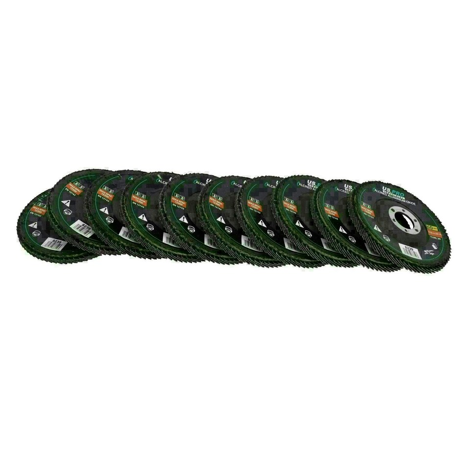 image 1 of 60 Grit Medium Flap Disc Calcined Aluminium Sanding Wheels Discs Type 29 50pk