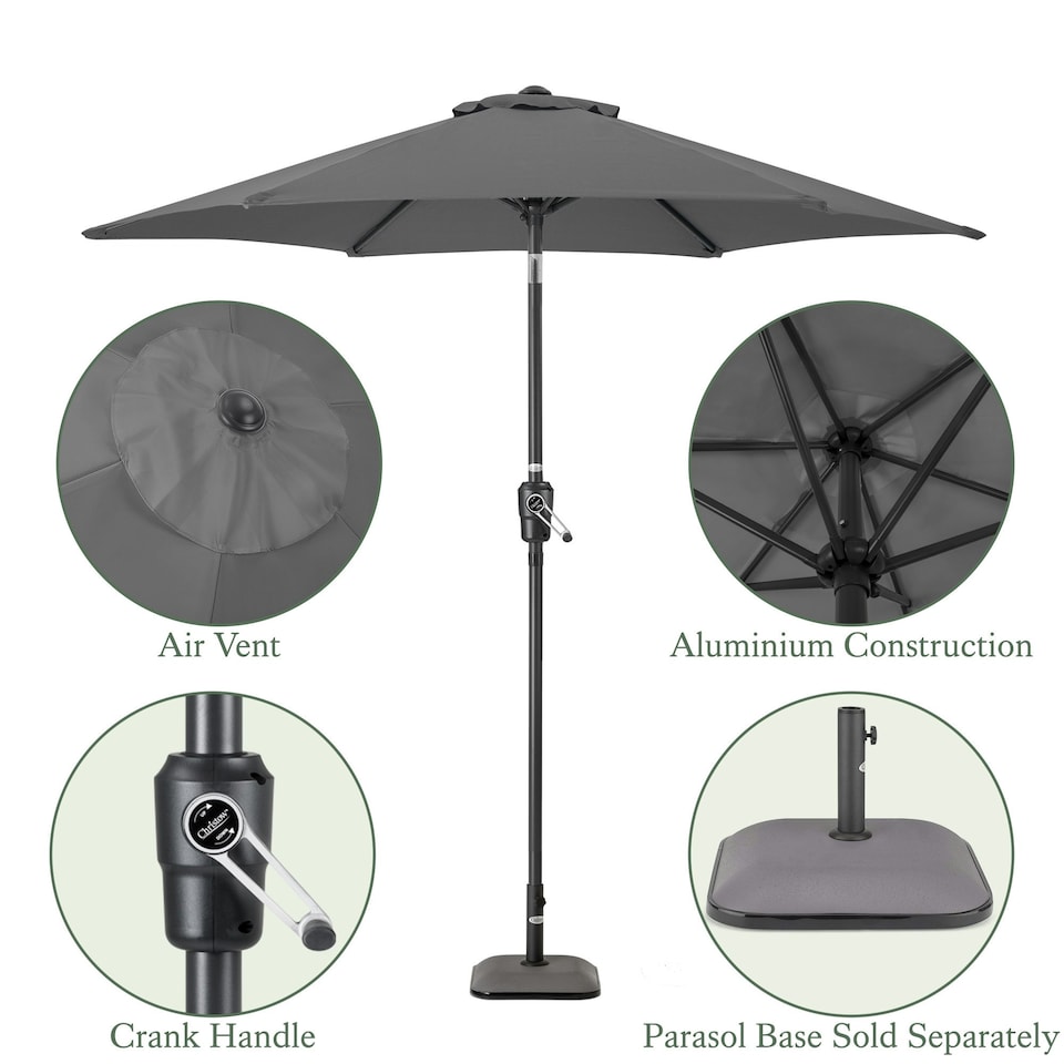 image 1 of 2.4m Crank and Tilt Parasol - Grey