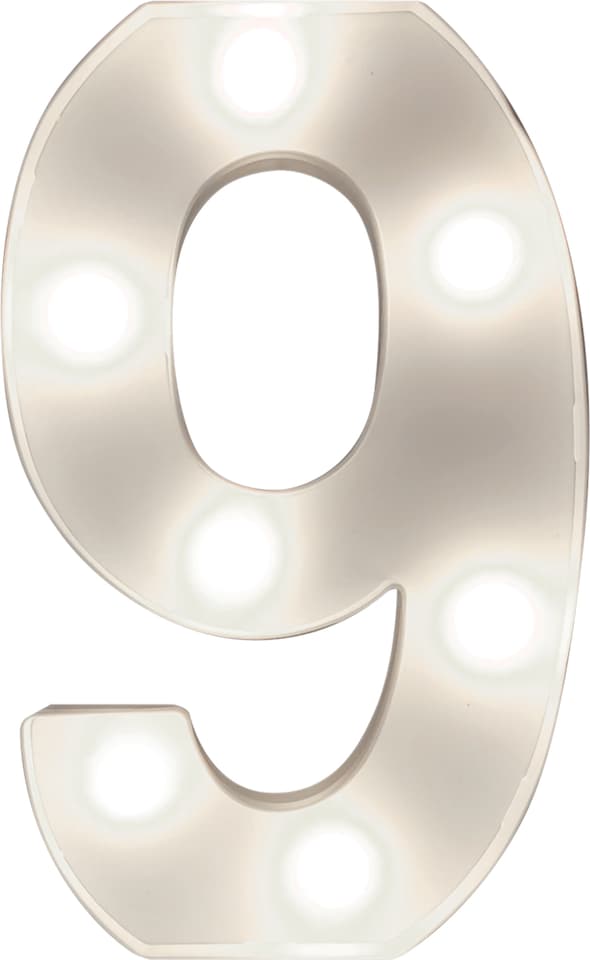 image 1 of St Helens Battery Operated 3D LED Number 9 Light