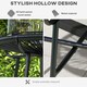 image 4 of Outsunny Rattan Side Table w/ Tempered Glass Tabletop, Black 