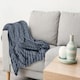 image 2 of Leah Collection Deluxe Throw in Charcoal (55" x 71") Grey | Grey