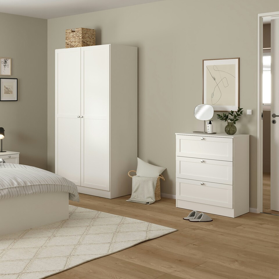 image 1 of Brande Nightstand with1 Frame Drawer in White White