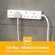 image 6 of GEEPAS 13A 4 Gang Extension Lead 5m Cable, White