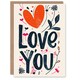 image 1 of Love You Vintage Boho Floral Anniversary Valentines Her Wife Card