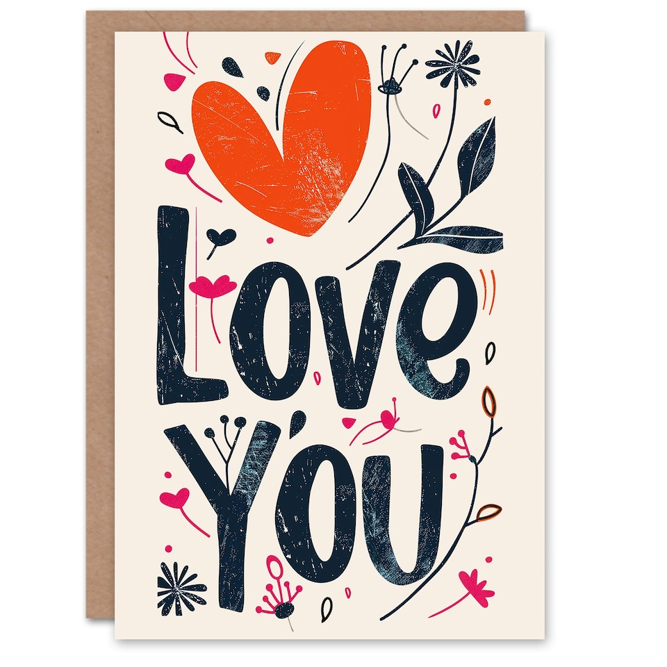 image 1 of Love You Vintage Boho Floral Anniversary Valentines Her Wife Card