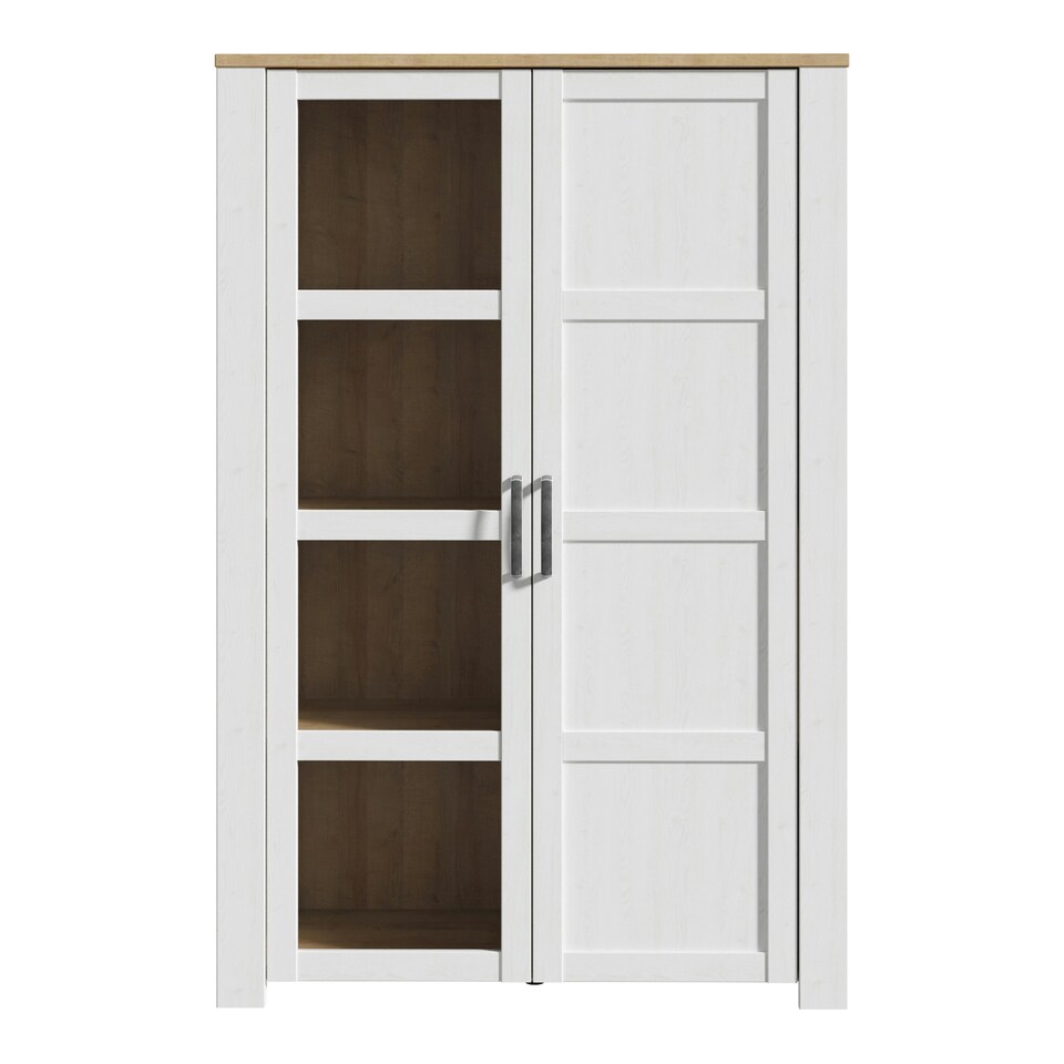 image 1 of Bohol Display Cabinet inc. 2x LED Lights in Riviera Oak/White
