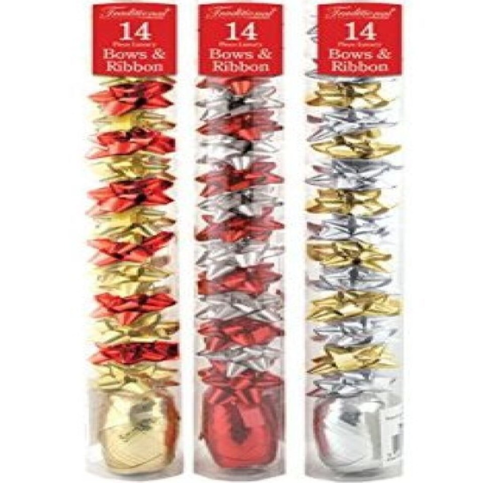 image 1 of Wrap Bows & Ribbon 14pk