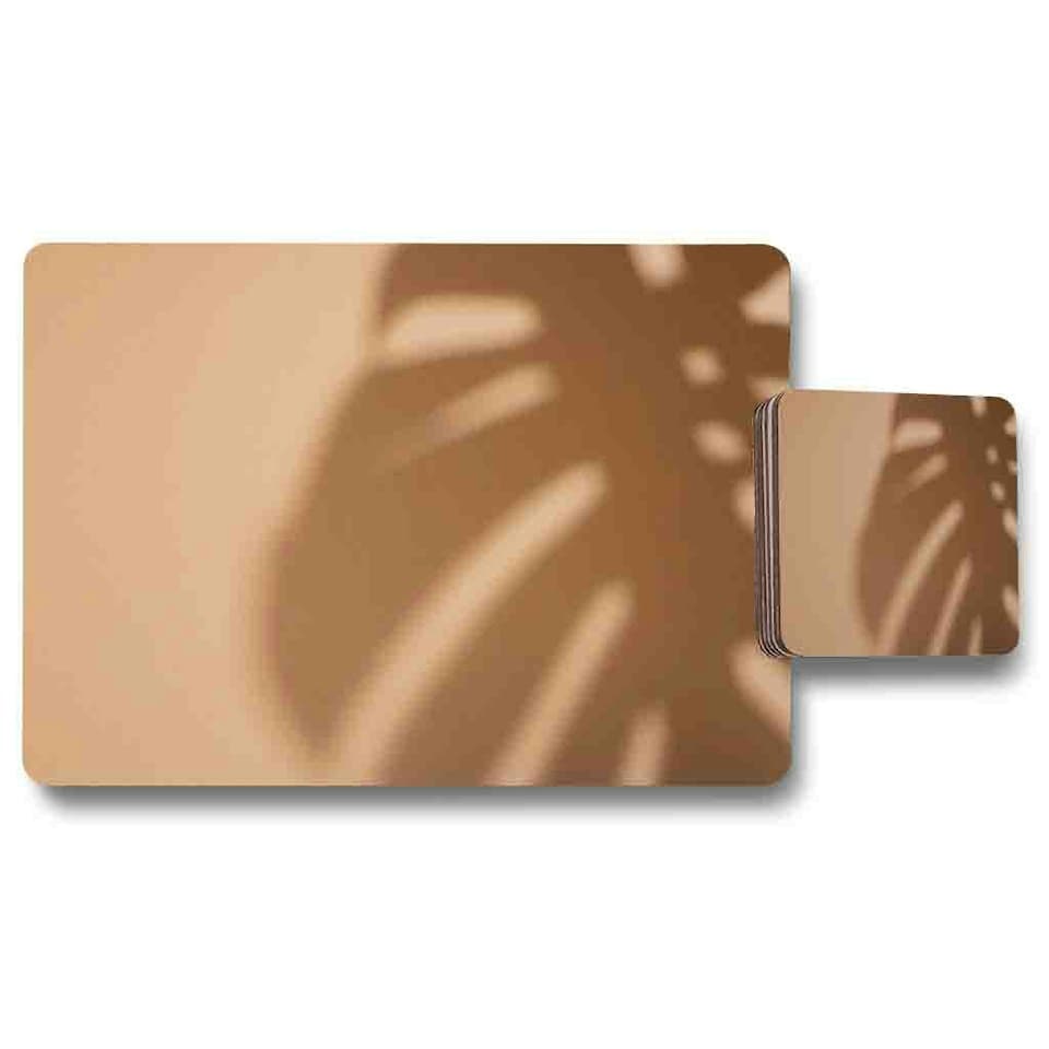 Monstera Shadow Placemat & Coaster Set
