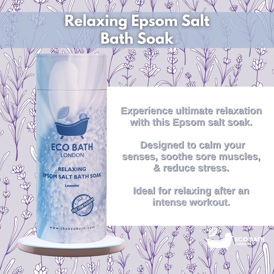 image 1 of Relaxing Lavender Epsom Salt Bath Soak Gift Tube