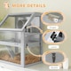 image 8 of PawHut Wooden Hamster Cage, 3 Tier Gerbil Cage with Detachable 32cm Deep Bottom, Hut, Seesaw, Exercise Wheel, Ramps, Light Grey