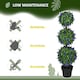 image 4 of HOMCOM Set of 2 Decorative Artificial Plants Ball Trees with Lavender Flowers in Pot Fake Plants for Home Indoor Outdoor Decor, 110cm, Green