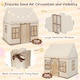 image 9 of COSTWAY Kids Play Tent Indoor Kids Playhouse with Star Lights Brown