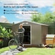 image 3 of Outsunny 9 x 6FT Galvanised Garden Storage Shed with Sliding Door, Brown
