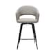 image 2 of Bentley Designs - Sterling 180° Return Swivel Barstool With Black Sand Powder Coated Legs - Light Grey Faux Leather (Single)