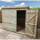 image 4 of 8 x 3 WINDOWLESS Garden Shed Pressure Treated T&G PENT Wooden Garden Shed + Single Door (8' x 3' / 8ft x 3ft) (8x3)