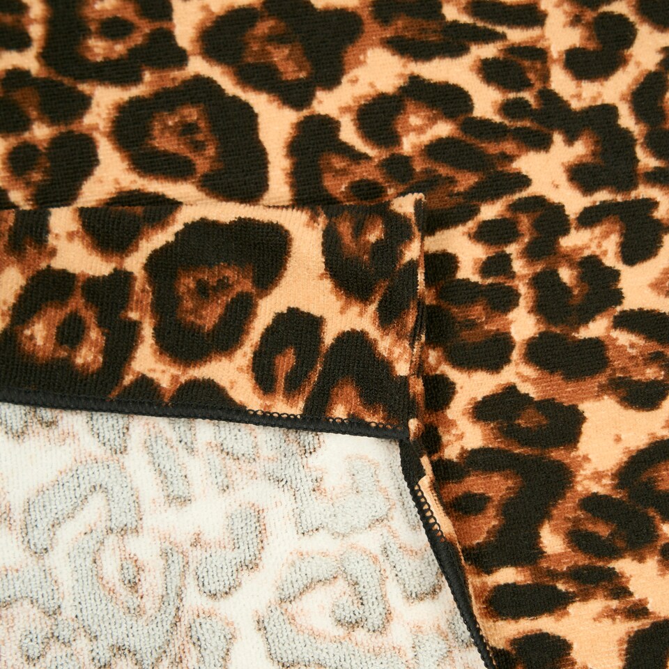 image 1 of OHS Leopard Print Microfibre Quick Dry Spa Bath Beach Chair Cover Towel Bag Brown