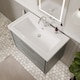 image 3 of Balterley Modern Wall Hung 2-Drawer Bathroom Vanity Unit with Fireclay Basin | Grey | Monument Grey | 606 x 830 x 471mm