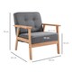 image 3 of HOMCOM Accent Chair Linen Armchair w/ Armrests for Living Room Grey Natural