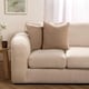 image 2 of OHS 2 x Soft Plain Matte Velvet Filled Cushions, 45x45cm - Natural | Yellow | Natural | 45 x 45cm | 2