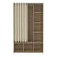 image 2 of Uppsala Open Wardrobe Unit in Jackson Hickory Oak with a Beige Textile Curtain