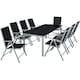 image 1 of Garden Table and Chairs Pompeii - for 8 people, aluminium frame, adjustable backrests | Silver | silver | 189 x 90 x 72,70 cm | 1