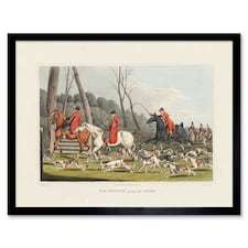 John Heaviside Clark Fox Hunting Into Cover 12x16" Framed Wall Art Print