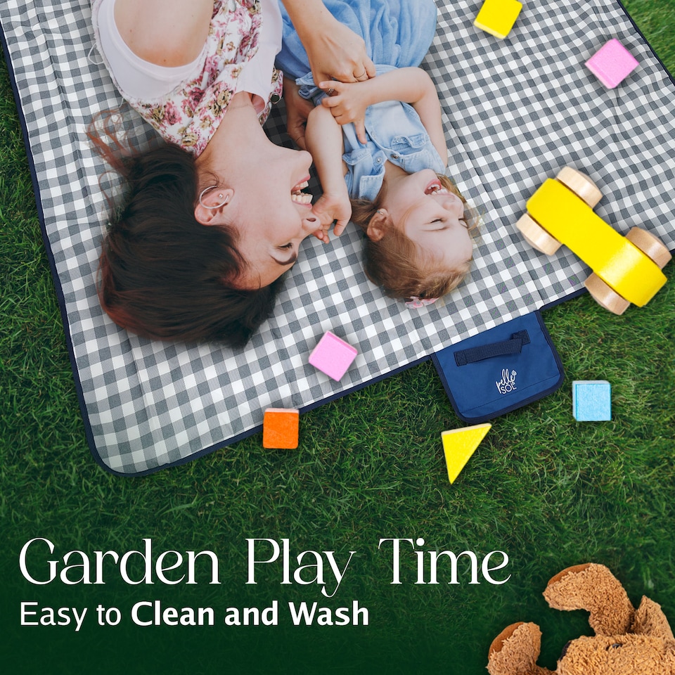 image 1 of Pelle & Sol Blue Picnic Blanket Waterproof 200x140cm