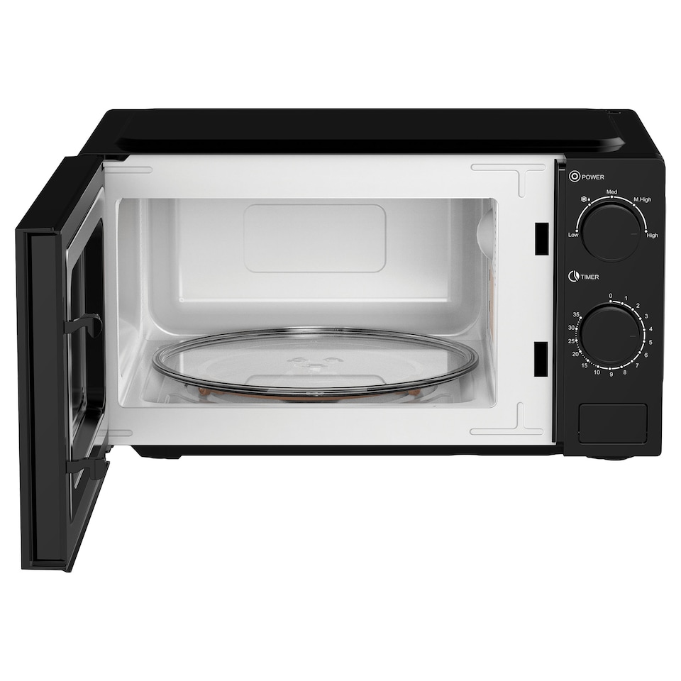 image 1 of Manual Microwave, 700 W, 20 Litre, 35 Minute Timer, Black, Igenix IGMS02071B